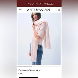 White and Warren travel wrap shell pink EUC